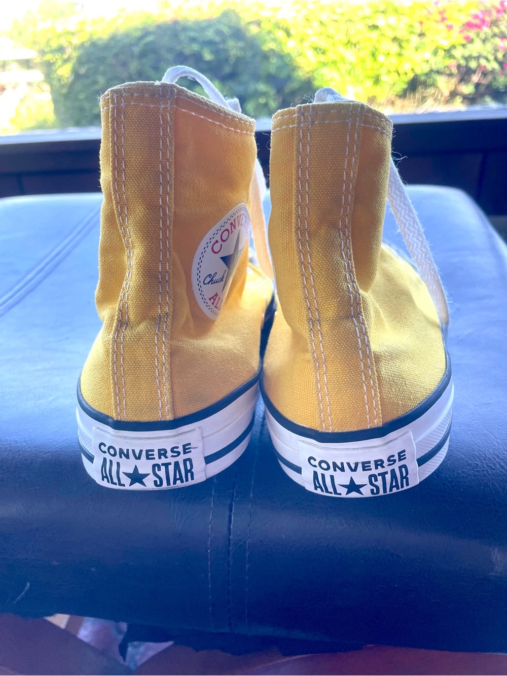 Converse High Top Sneakers in Yellow with White Laces - Picture 4 of 4